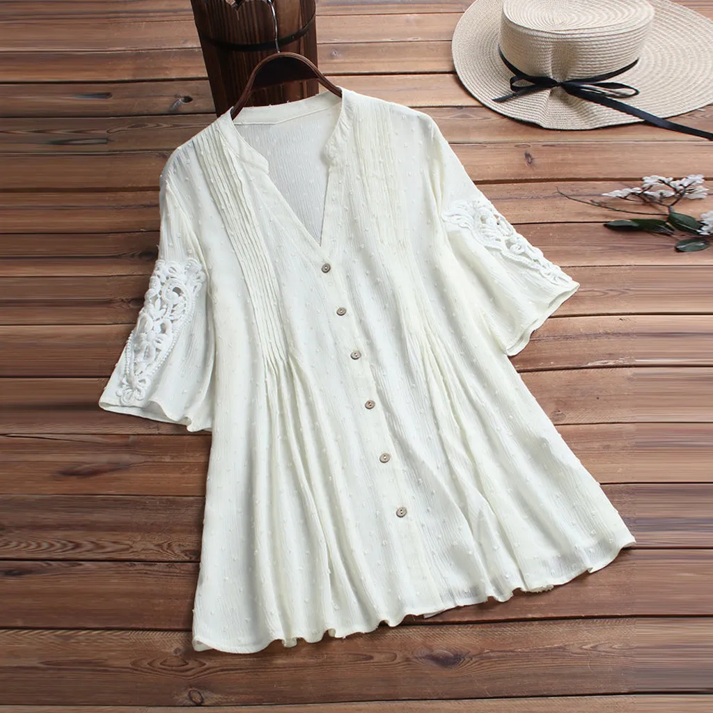 

Plus Size Womens Tops And Blouses Linen Long Shirts Women Tunic Summer Ladies Tops For Women 2019 Korean Fashion Clothing