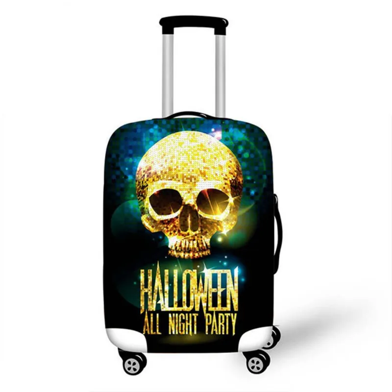 Skull Suitcase Cover Protector For 18-32 Inch Trolley Case Elastic Thick Travel Dust Cover Baggage Luggage Protective Cover - Цвет: V05