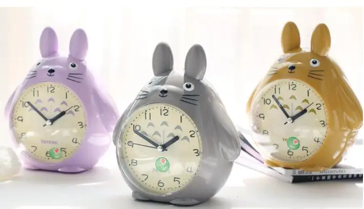  3 years warranty Cartoon Totoro alarm Clock Lovely Children Desk Clock Christmas Gift Student New Y