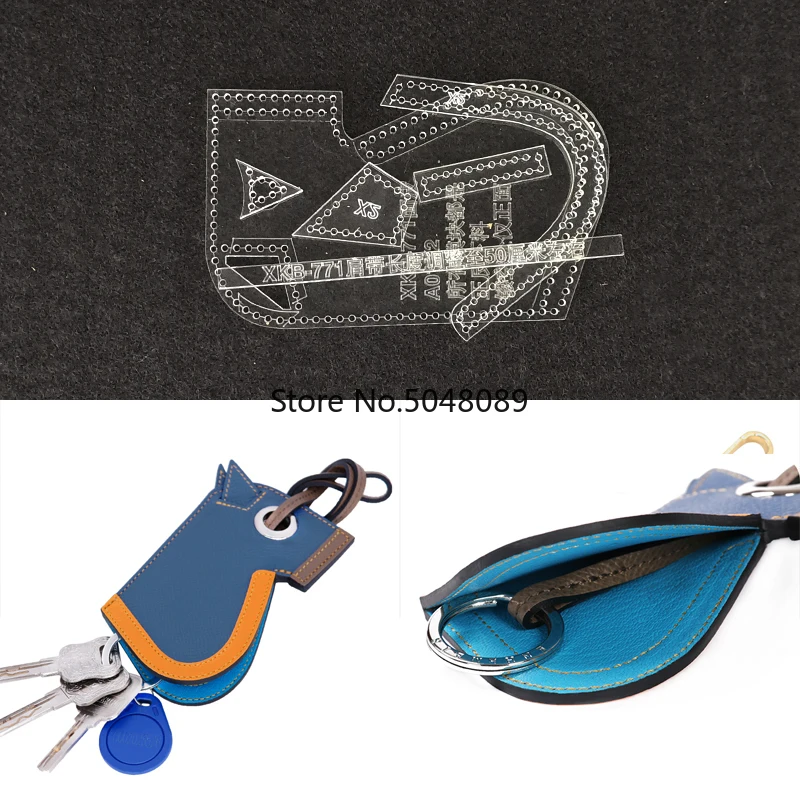 

DIY Leather Craft Horse Acrylic Pattern Stencil Template Key Ring Sewing Tool for Leathercraft Tool Set 11.5X7CM