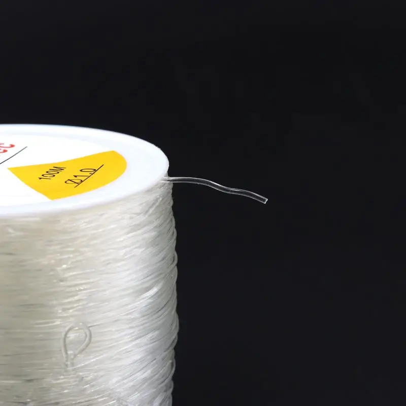 100yd 0.5 0.8 1mm 높은 탄성 구슬 코드 문자열 크리스탈 스레드 보석 만들기 DIY 목걸이 팔찌 액세서리 도매
