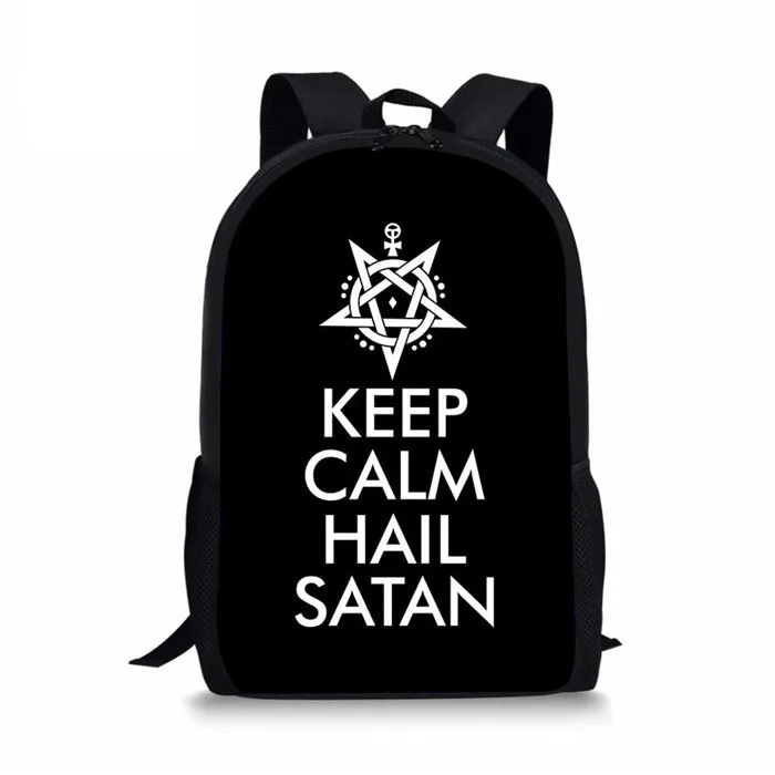 THIKIN школьные ранцы для мальчиков и девочек черный Кот 666/с надписью «Hail satan» печать студентов рюкзаки школьный рюкзак дети Mochila Escolar Bookbag - Цвет: Y3703C