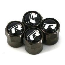 Car-styling Carbon black car Tire Valve Caps case for Volkswagen Scirocco CC GOLF 7 Golf 6 MK6 Polo GTI VW accessories 4pcs/set