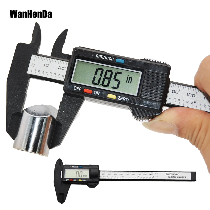 Digital Caliper Electronic Gauge Carbon Fiber Vernier Micrometer Ruler 150mm 6/"