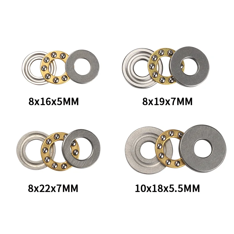 

Miniature Thrust Ball Bearings F8/F10 Metal Axial Ball Bearing Set 8mm/10mm for Hardware Accessories