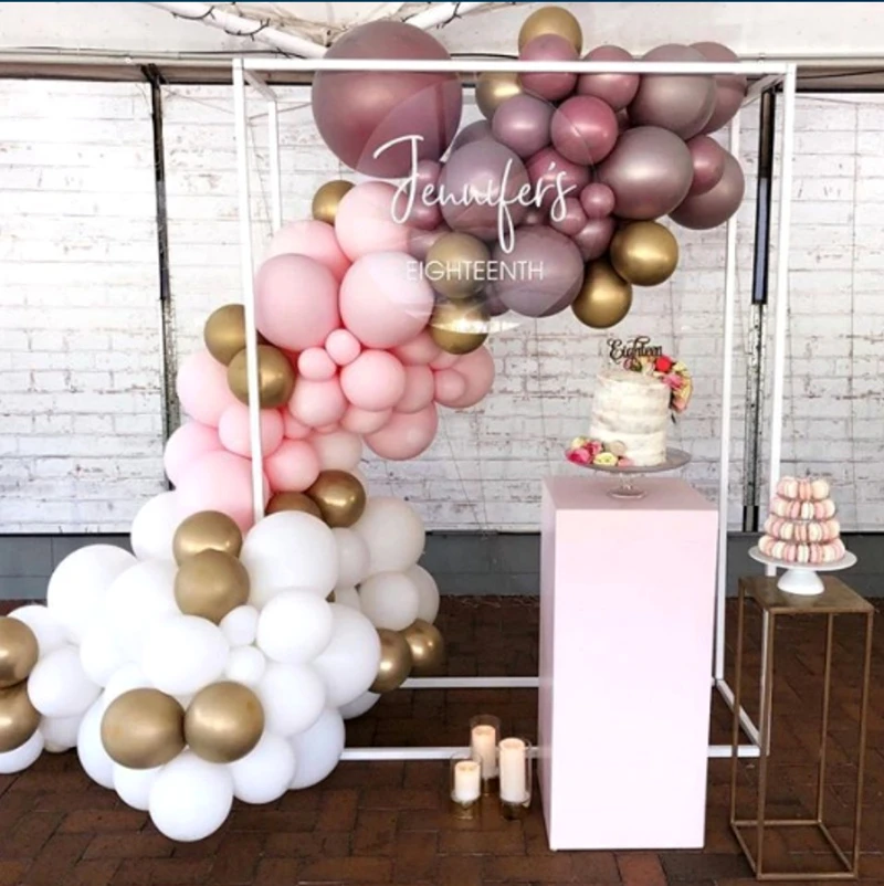 JAROWN New Iron Art Retractable Free Size Wedding Arch Background Decor Stage Screen Stand Decoration Creative Party Props (74)