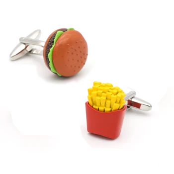 IGame Hamburger e patatine fritte gemelli colore rosso materiale ottone novità Design alimentare spedizione gratuita