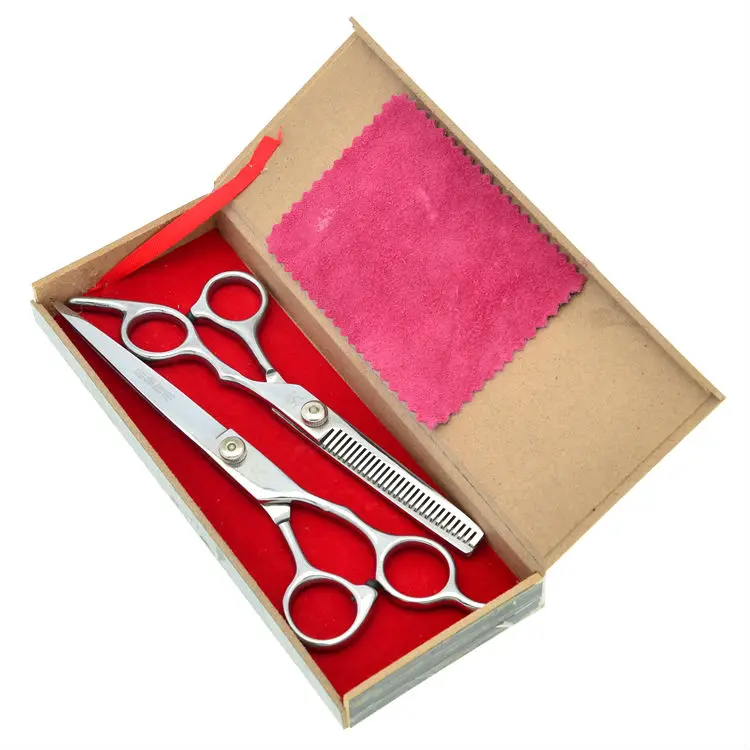 

7.0" VS Professional Pet Cutting Scissors Dog Trimming Shears Stainless Steel 6.0" Stylist Thinning Clipper with Case LZS0036