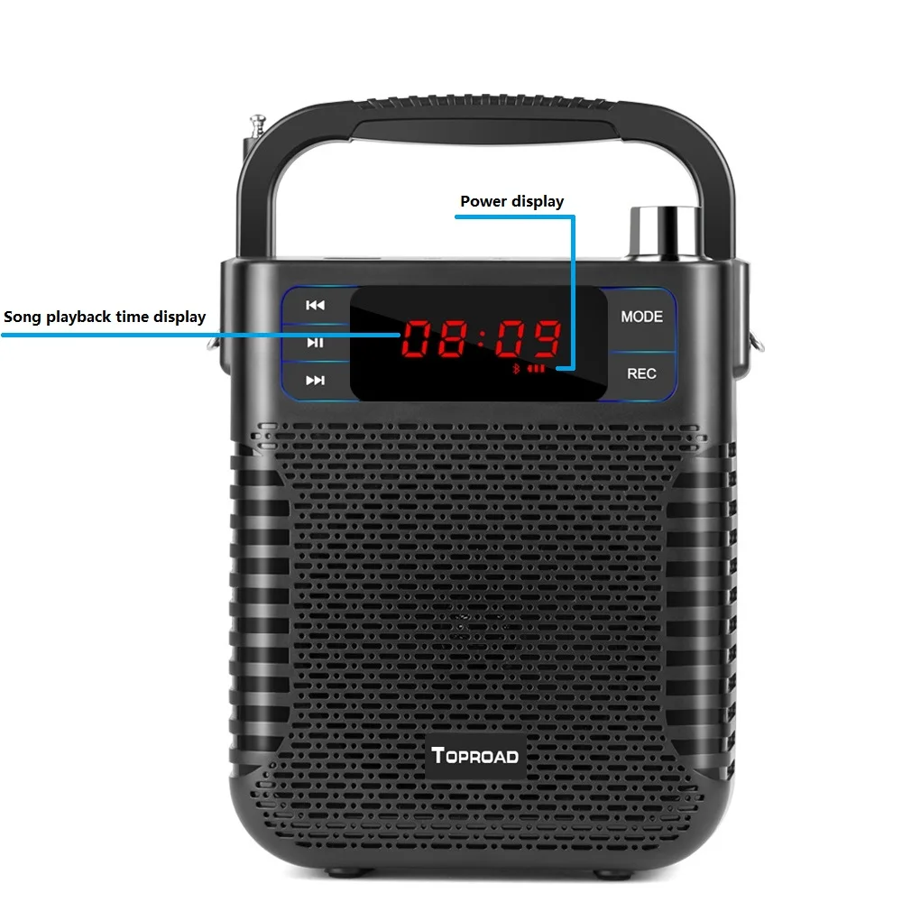 TOPROAD портативный Bluetooth динамик беспроводной стерео тяжелый бас динамик Саундбар поддержка дистанционное управление FM радио TF USB микрофон