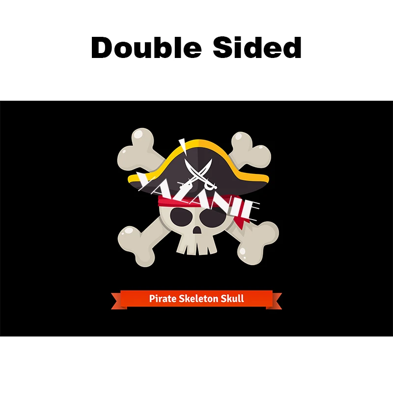 YAZANIE Any Size Custom Pirate Flag Halloween Jolly Roger Skull Flag Polyester Sabres Swords Flags And Banners Home Decoration - Цвет: Double Sided