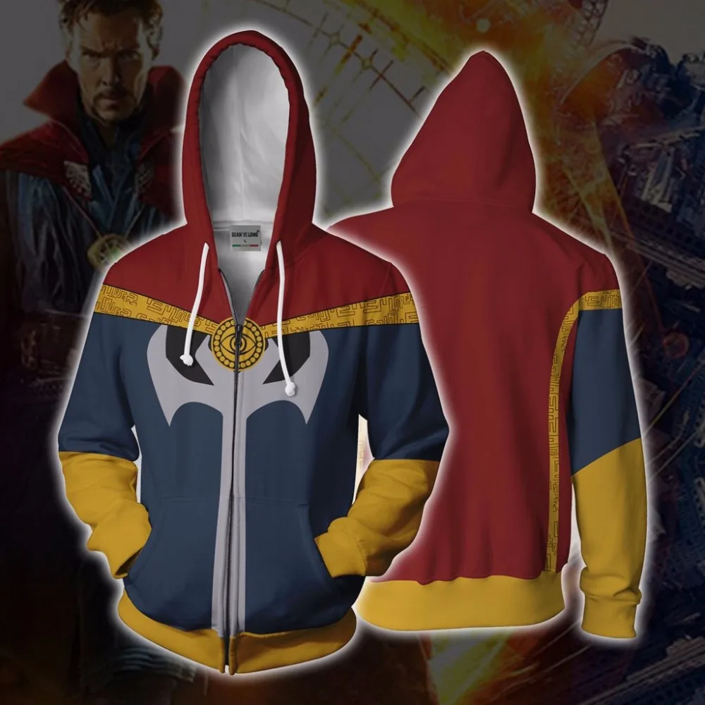 

BIANYILONG 2018 new Hoodies Sweatshirts Coat Hoodies Costume Legion Clothing Dr. Strange 3D printed Zipper Hoodies tops