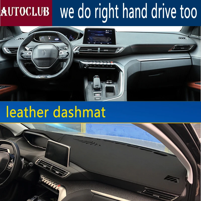 

For Peugeot 3008 5008 2016 2017 2018 2019 Leather Dashmat Dashboard Cover Car Pad Dash Mat SunShade Carpet Cover Car