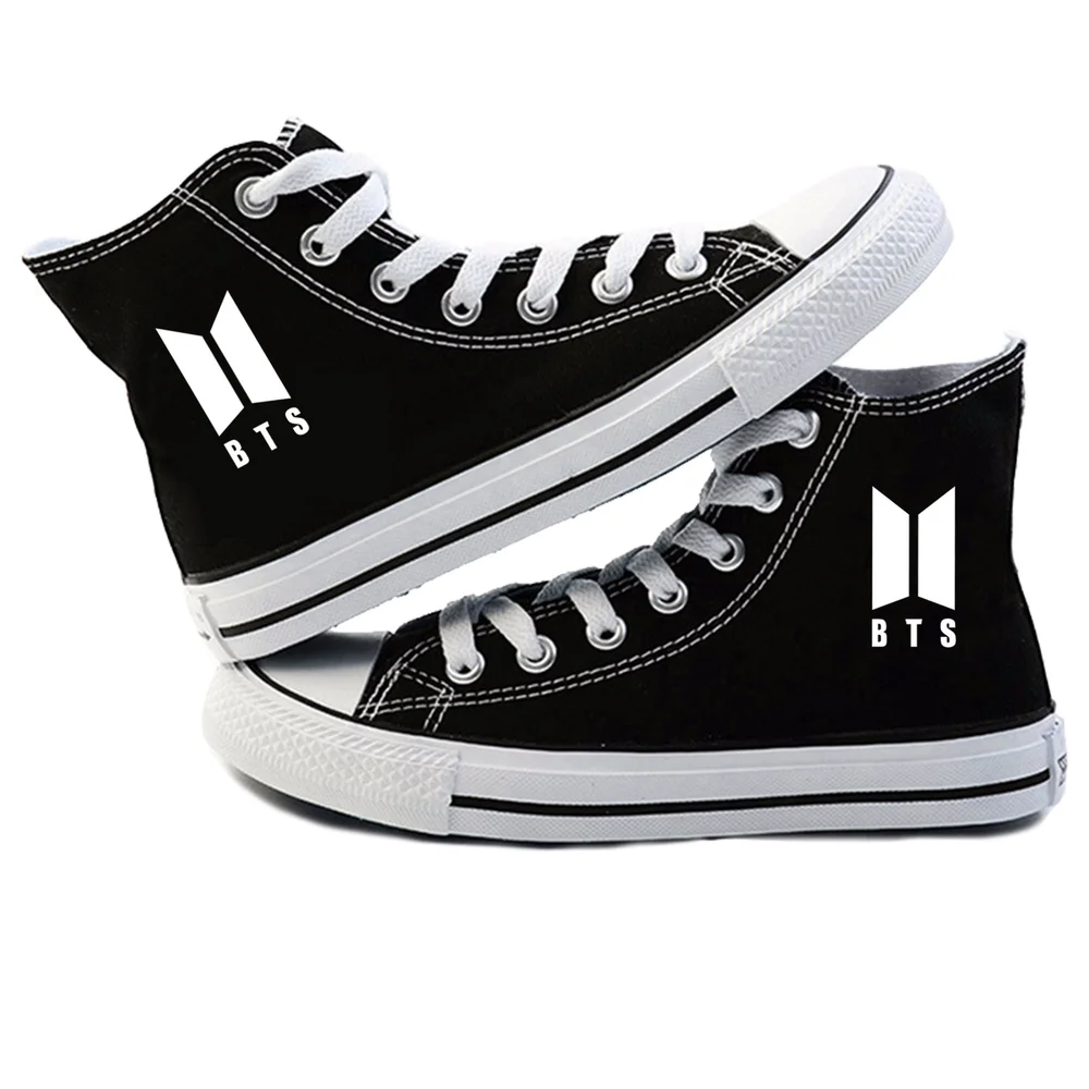 

NEW KPOP Bangtan boys surrounding Korean high-top canvas shoes 2018 casual fashion breathable