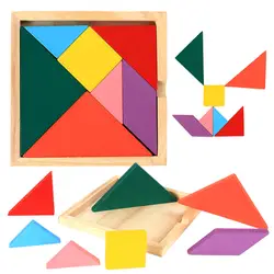 Классические развивающие игрушки красочные деревянные головоломка Танграм IQ игры ребенок дети дошкольного психического