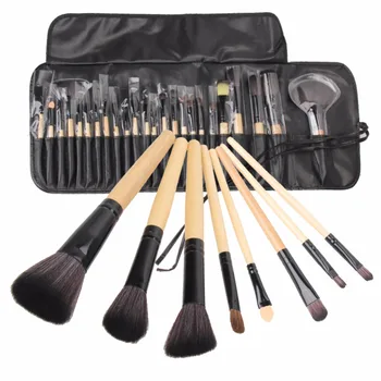 

24 Pcs Eye Face Makeup Brushes Set Eye Shadow Powder Foundation Blusher Concealer Highlighting Brown Cosmetic Brush with PU Case