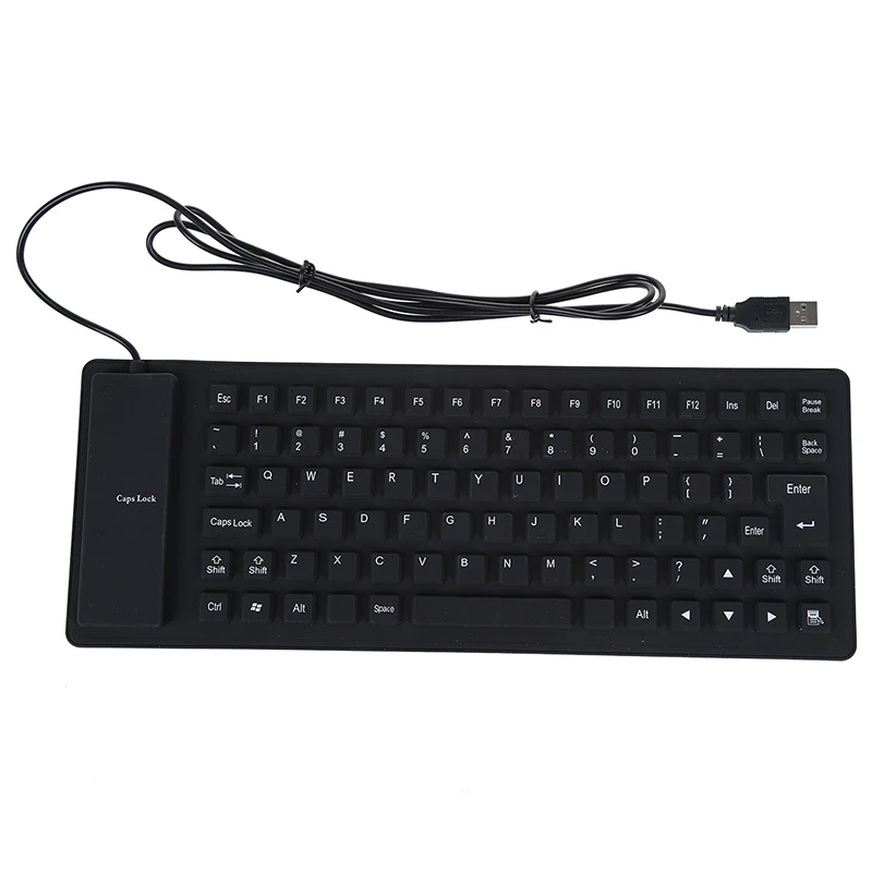 Гибкий складной USB клавиатура медицинская моющаяся черная прочная и бесшумная клавиатура