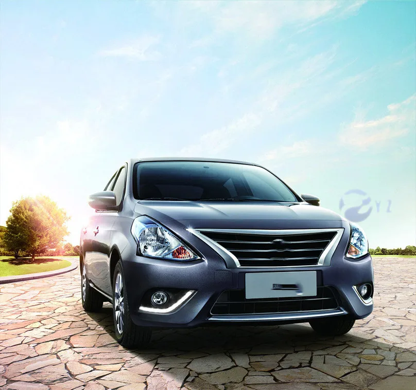 Дневные ходовые огни для Nissan Versa Almera Latio Солнечный Габаритные огни колпак противотуманных фар фары 12V дневной свет