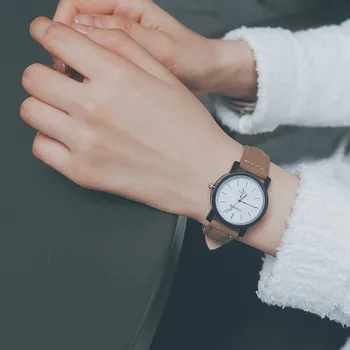 

Simple Retro Women Quartz Wristwatches Tungsten Steel Standing Leather Female Casual Vintage Watch Ladies Dress Watches Gift
