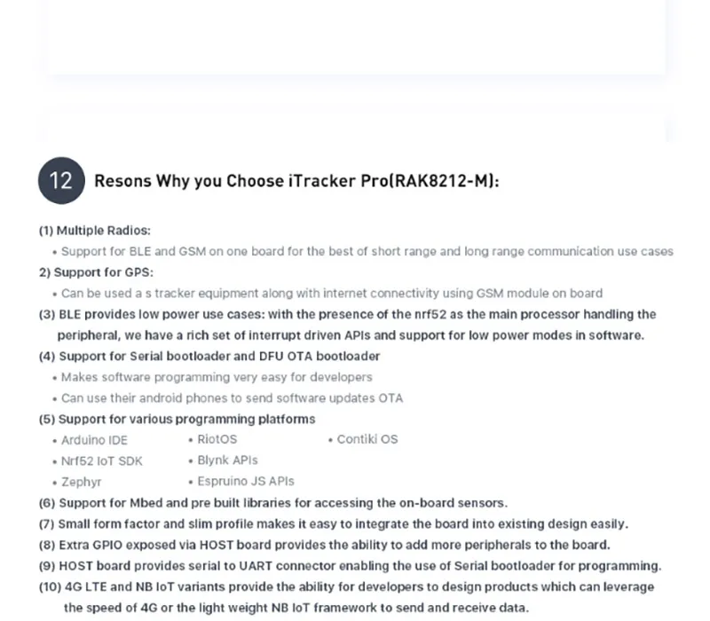 BG96 удаленного позиционирования модуль NBIoT iTracker Pro Сенсор узел и gps модуль BLE Bluetooth 5,0 Сотовая связь IoT модуль RAK8212-M 83