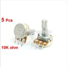 Single Turn Linear Type B Rotary Potentiometer B10K 10K OHM Potenciometro 5% 2W Knurled Shaft Discount x 1 Pack ( 5 Pcs / Lots ) 12 foot single bend joint potentiometer b10k potentiometer with switch