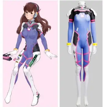

Women/Girls Halloween Video Game D VA Costume Cosplay Zentai Catsuit Lycra Spandex Digital Print D.VA Bodysuit