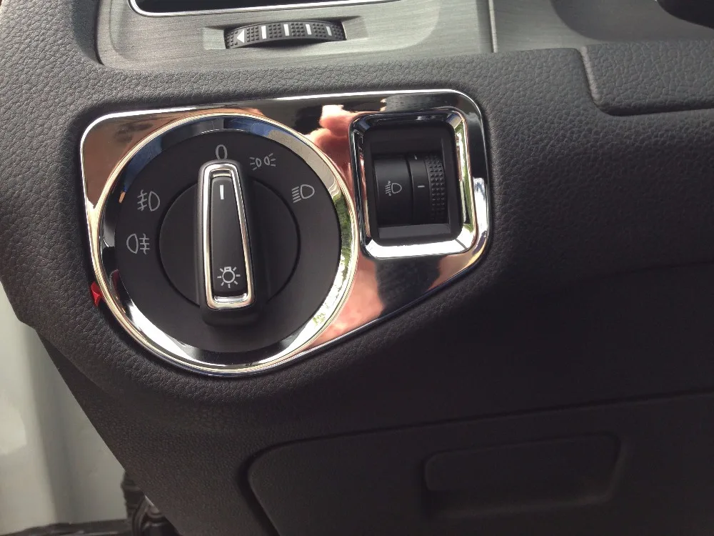 Car Light Switch Cover Headlight Adjustment Decorative Frame Mirror For