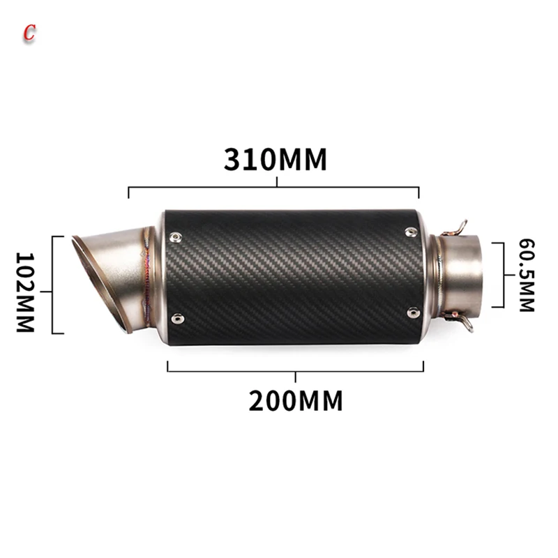 На входе 51 61 мм Универсальная мотоциклетная выхлопная труба с глушителем Moto велосипедный горшок Escape для Yamaha Honda KTM Kawasaki Ducati Slip-on