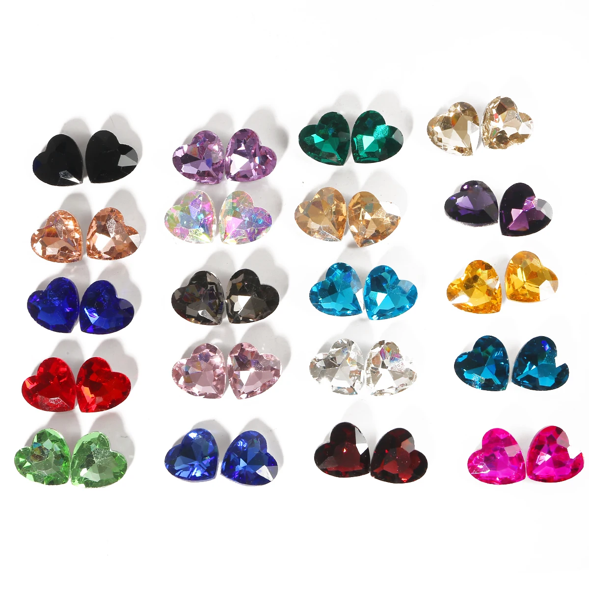 

5-50Pcs Multi Size PointBack Glass Stones Heart Crystals Rhinestones Sewing Beads Wedding Dress Bags Decoration