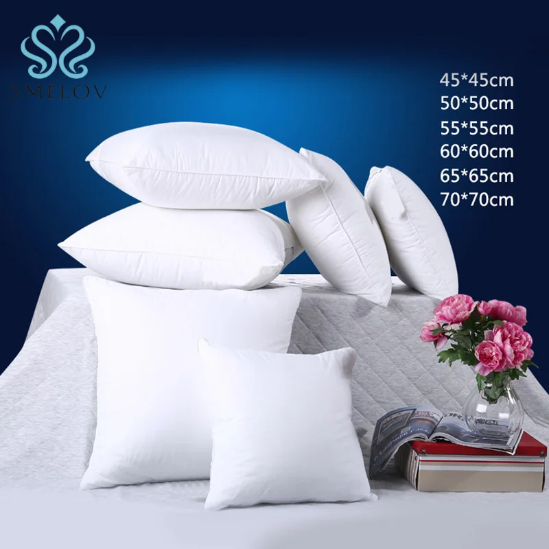 Smelov White Head Pillow Filling Square Cushion Core Cotton Fabric Neck Health Pillow Inner