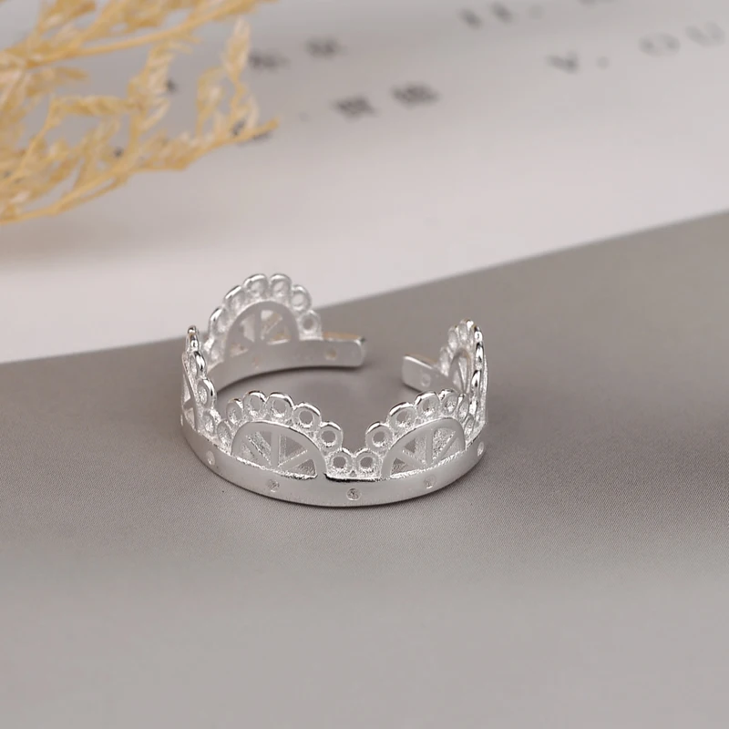 

New Arrivals 925 Sterling Silver flowers Ring for Women Adjustable Size Ring Fashion sterling-silver-jewelry