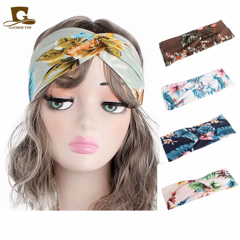 Buy Women Cotton Headbands Vintage Elastic Floral