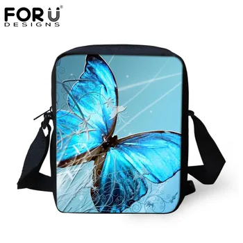 

FORUDESIGNS Women Messenger Bag 3D Animal Butterfly Print Baby Girls Mini Crossbody Bag For Children Casual Shoulder Bag Mochila