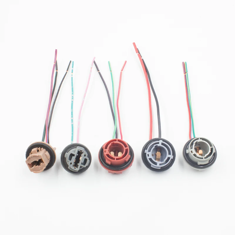 Rockeybright 1158 2057 2357 Plug Wiring Harness Sockets For Turn Signal Light Bulb 1157 bulb holder adapter wires cable relay