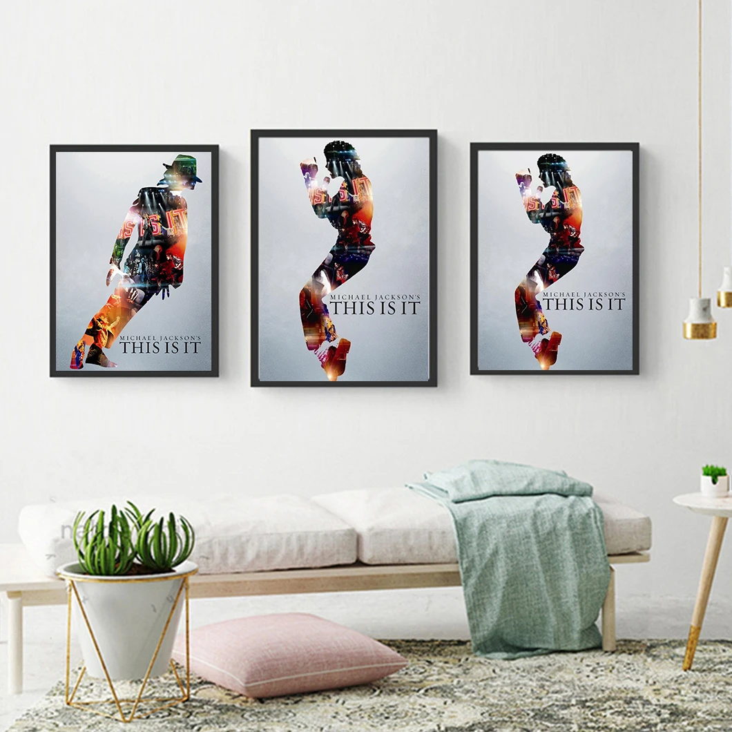 Знаменитая музыкальная звезда Майкл Джексон. Картина на холсте настенные художественные картины для гостиной настенный плакат для декора для бара без рамки