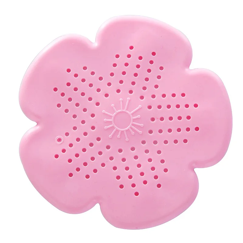 Кухонные силиконовые вишни форма фильтры для раковины Ванная комната присоска Пол Слива душ волос канализационный фильтр дуршлаг фильтр - Цвет: Розовый