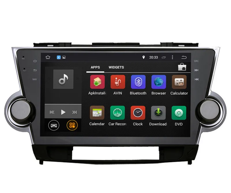 Sale 10.1" Android 7.1 Car Multimedia Player GPS Navigation for Toyota Highlander 2008-2013 with Bluetooth Radio USB AUX SD Stereo 2