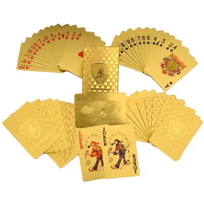 Лидер продаж золотой покерной колоды, 24 К Золотой Фольга водонепроницаемые колоды игральных карт - Цвет: Style10