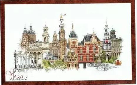 

Gold Collection Counted Cross Stitch Kit Amsterdam Holland Netherlands Famous City Series tg 450