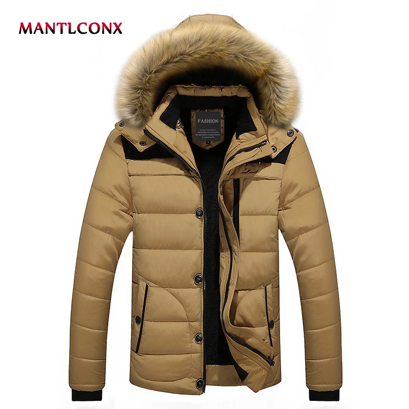

MANTLCONX 2019 Men Winter Wool Jackets Coats Thick Cotton Male Casual Fashion Parkas Large Size Jackets Jaqueta Outwear Men