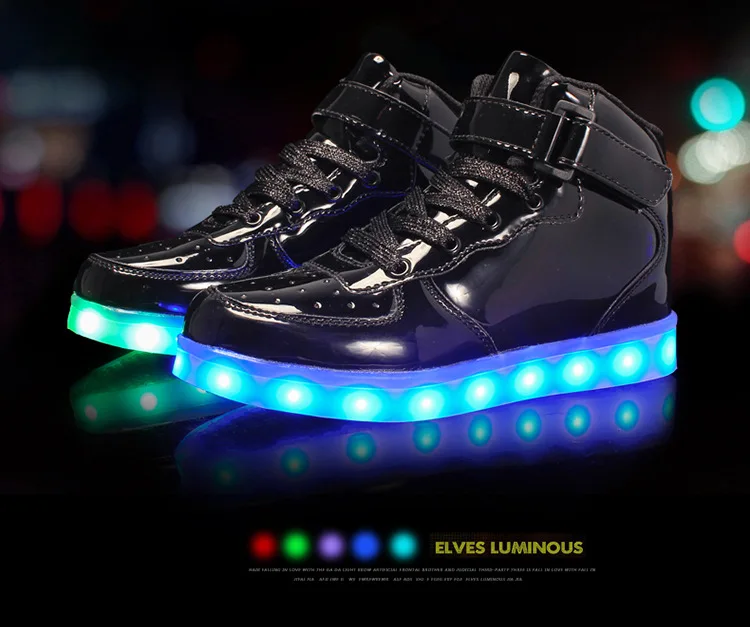 Модные детские светящиеся кроссовки светодиодный Детский Светильник ing Обувь для мальчиков и девочек светящиеся теплые кроссовки с светильник