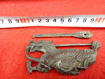 

Chinese ancient art old Copper Mt. door lock Dragon