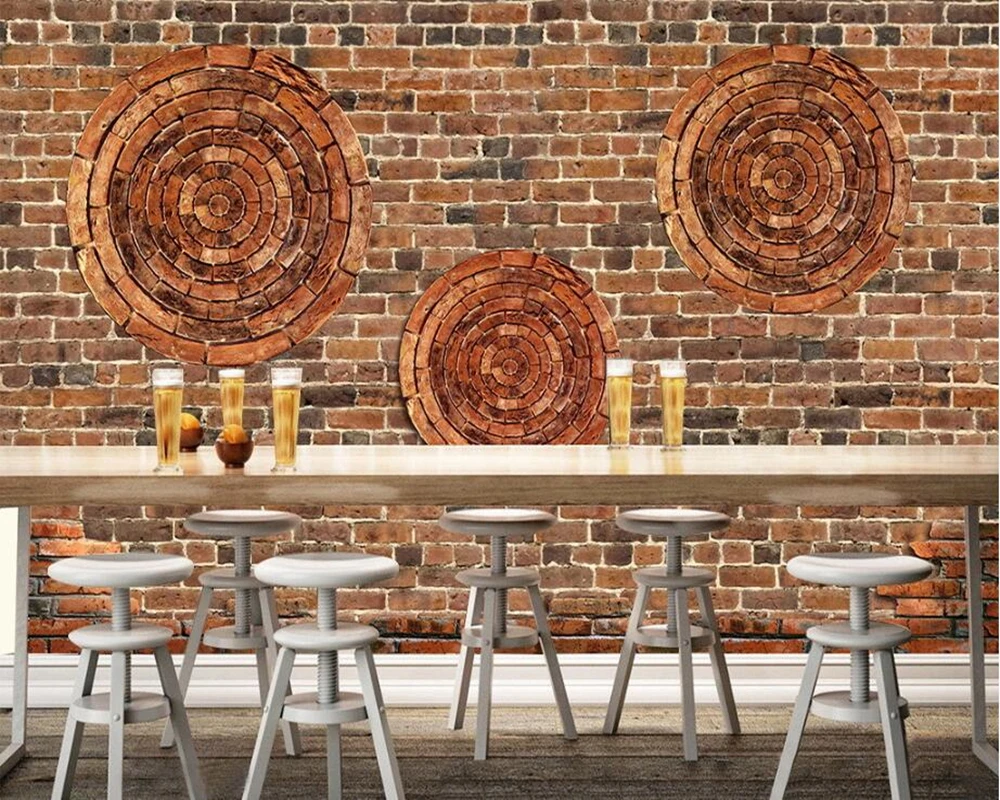 cheap Retro vintage brick wall 3d wallpaper mural papel de parede ,living room sofa TV wall bedroom restaurant wall papers home decor