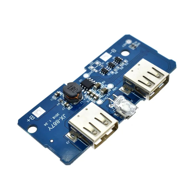 

5V 2A 18650 Power Bank Charger Module Charging Circuit Board Step Up Boost Power Supply Module Dual USB Output 1A Input