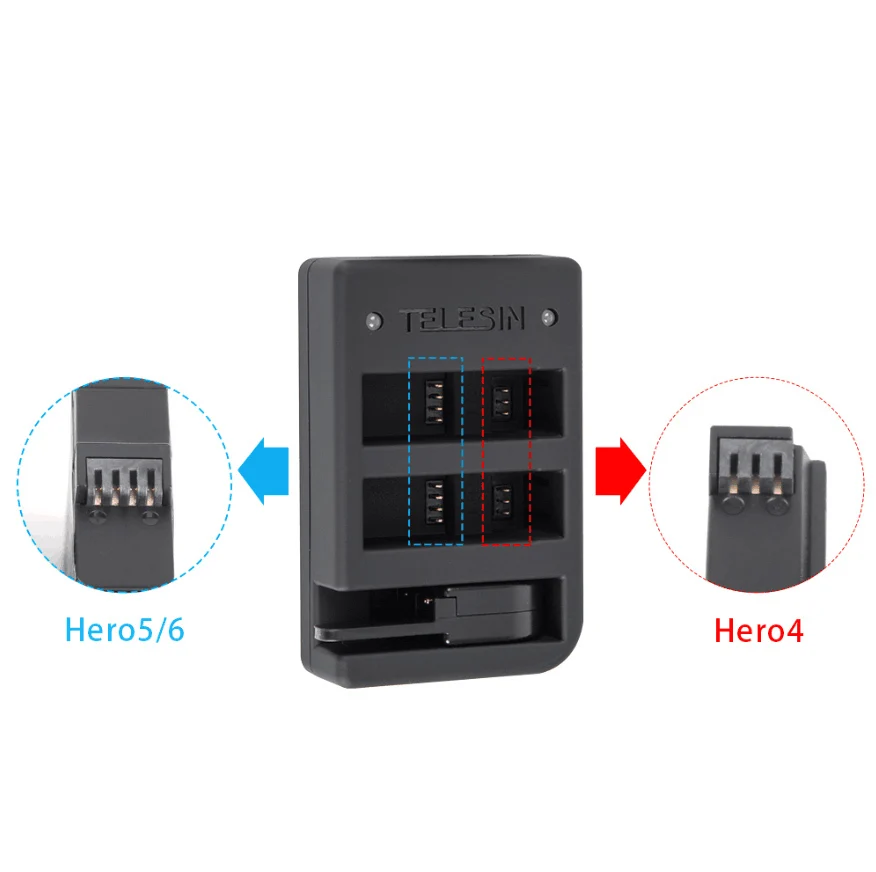 TELESIN 2 шт батареи и 3 слота батареи Wifi Пульт дистанционного управления зарядное устройство с батарейным отсеком для хранения для GoPro Hero 5 Hero 6 7 8