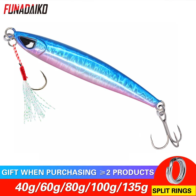 FUNADAIKO 5 шт. рыболовные приманки для морской воды 40 г/60 г светящаяся приманка