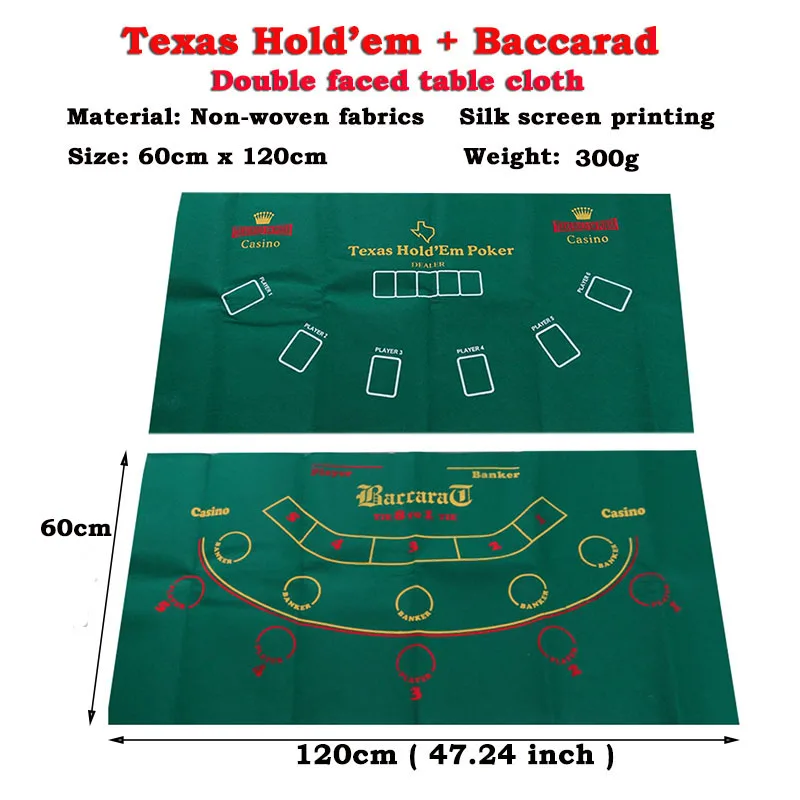 1 предмет игровой нетканый материал Размер: 60 см х 120 см покерный стол макет Texas Hold'em Sic-bo
