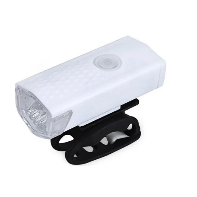 Bike Light USB Rechargeable 3 Mode Bicycle Front Light lamp Bike Headlight Cycling LED Flashlight Lantern For Night Riding - Color: White