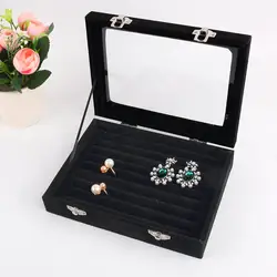 Новая мода бархатные кольца серьги ожерелья для мужчин Jewelry Дисплей держатель Организатор браслет коробка хранения ювелирных изделий