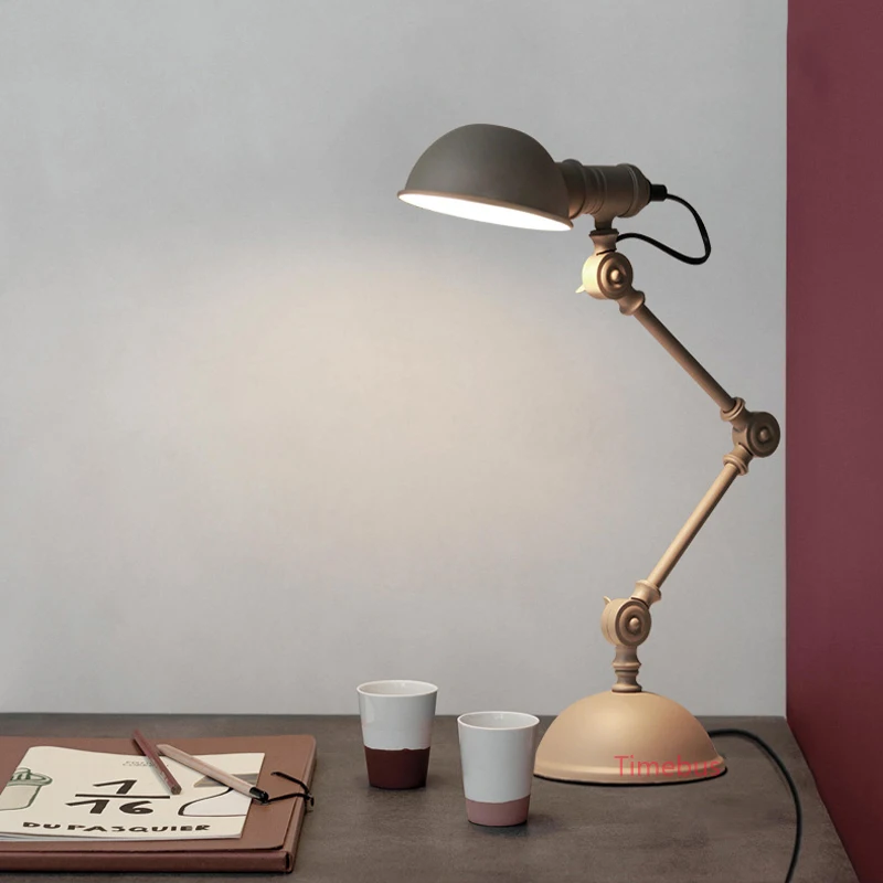 Простая настольная лампа Nordic кабинет led Настольная лампа для спальни ночники американский творческий освещение механические работы