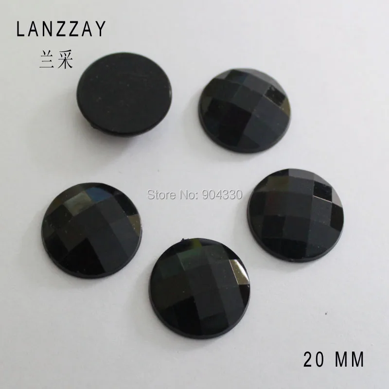 

Free Shipping LANZZAY 100pcs Black 20MM Flat Back Rhinestone Square Facets Acrylic Diamond DIY Craft Jewelry Garment Accessory